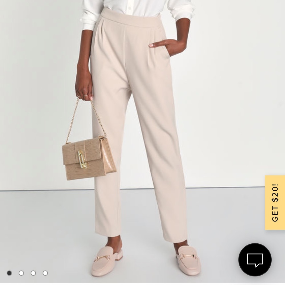 Lulu’s like clockwork beige trouser pant